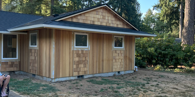 A house addition done in wood color